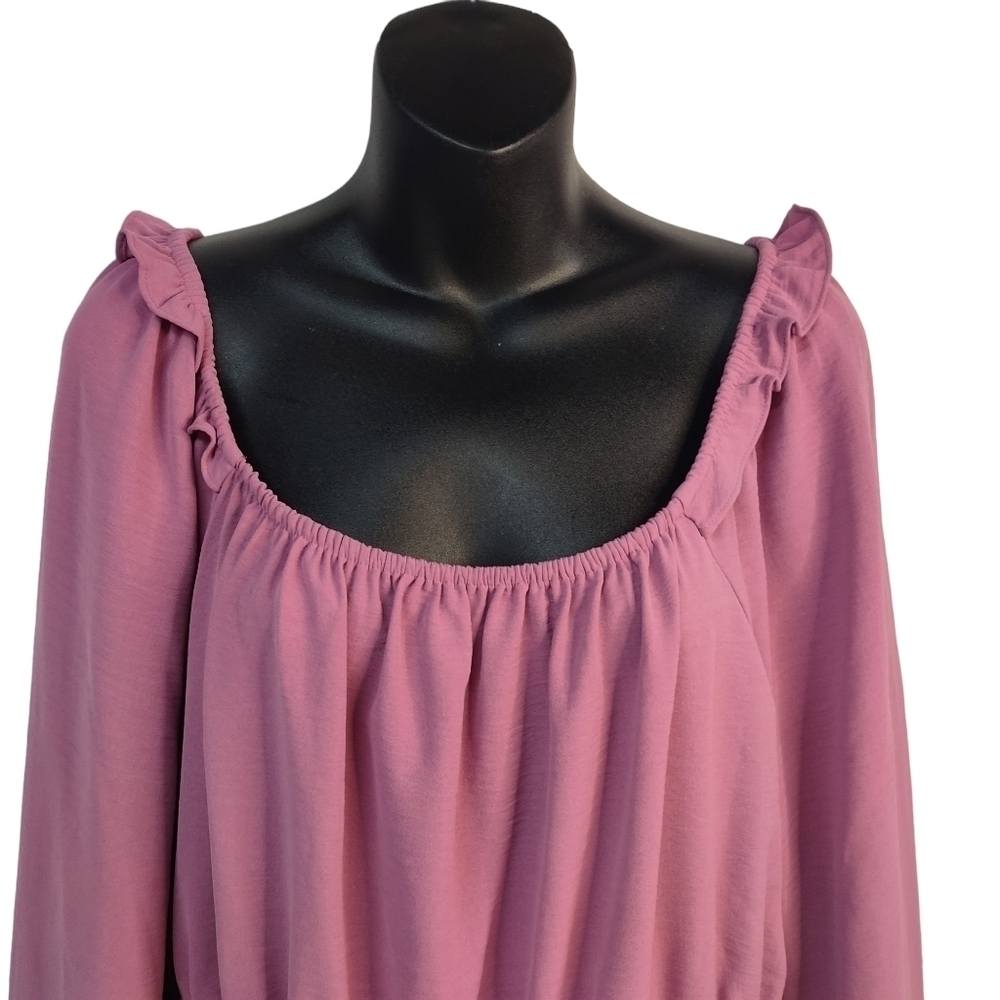 Nine West Women's Squareneck Peplum Top Blouse Size L - Picture 4 of 9